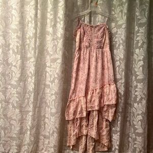 shein, light pink floral, long dress, size medium